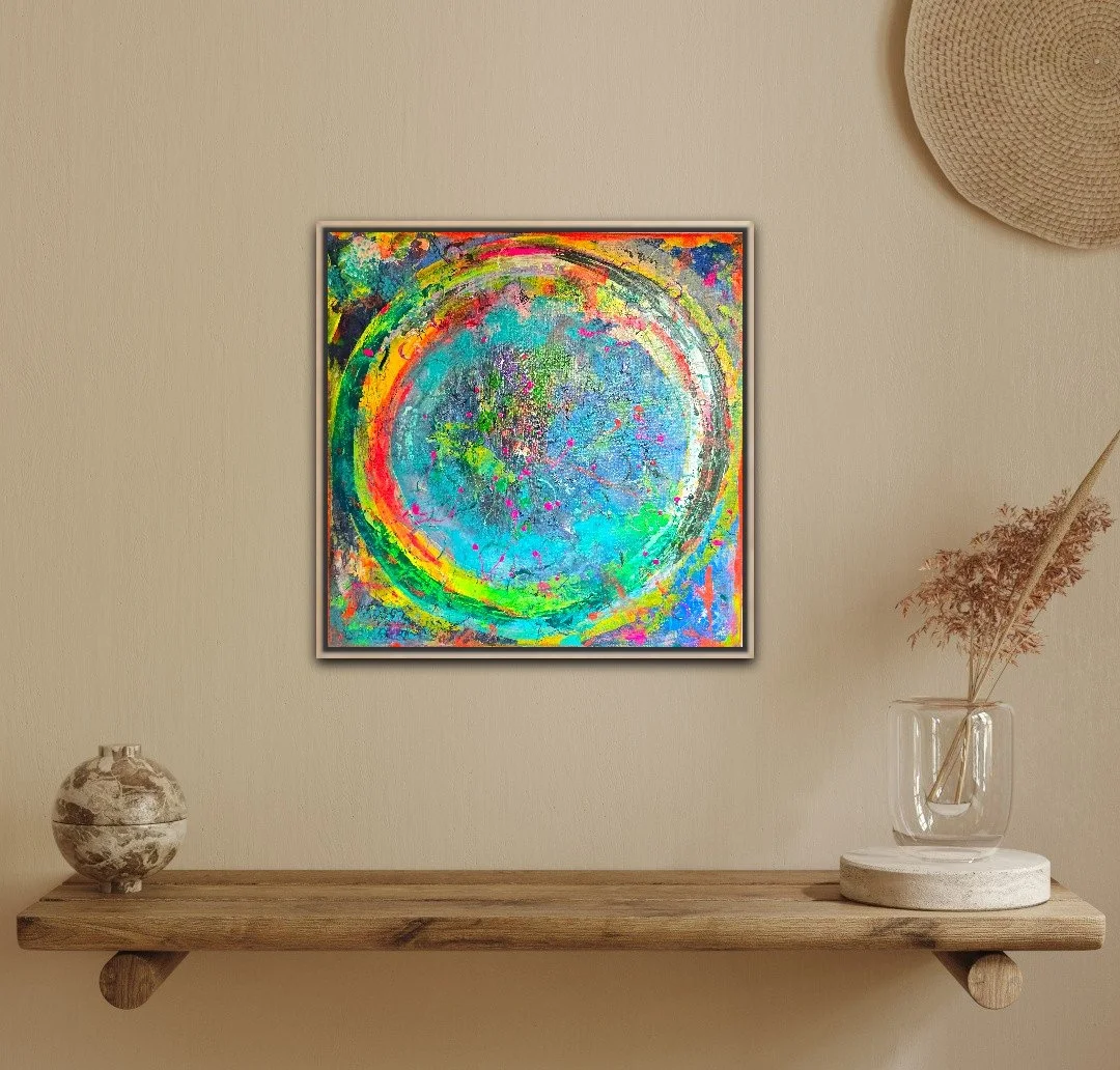 Circles "Rise and Shine / 50 x 50 cm Leinwand / Raumansicht