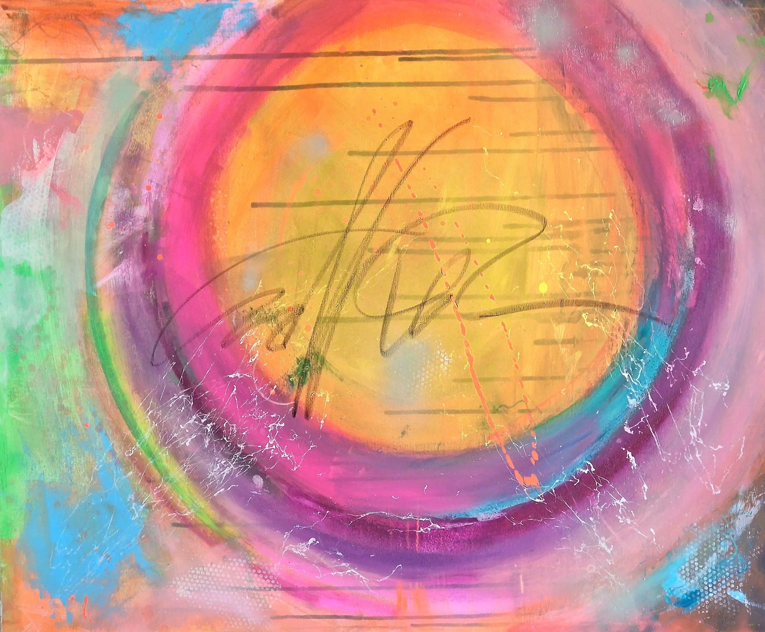 Circle XL / 100 x 120 cm Leinwand (4,5 cm Tiefe) / Strukturen / Acrylfarbe / Sprays 