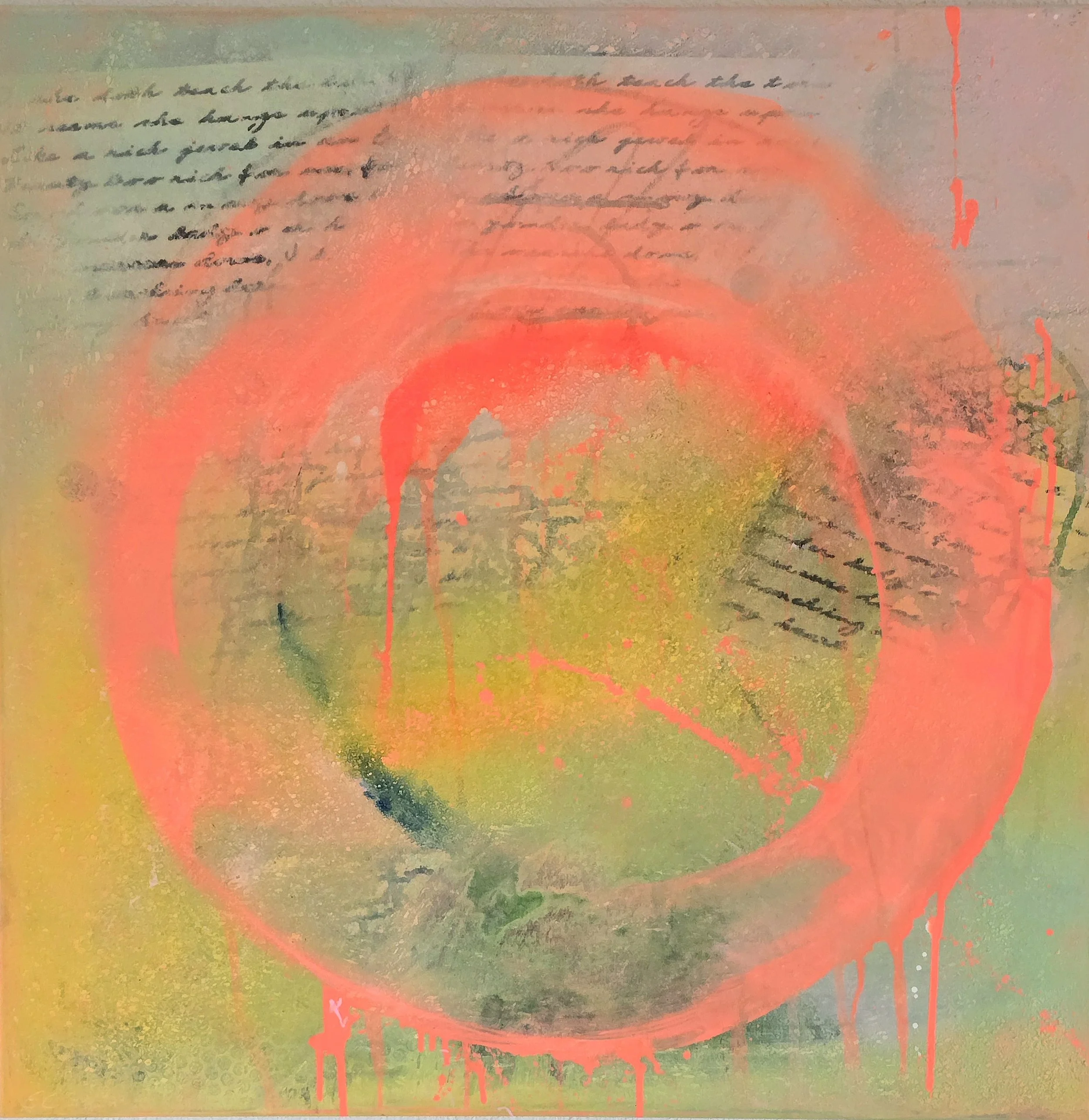 Circle Love Letters / 80 x 80 cm Leinwand / Strukturen / Acrylfarbe / Sprays