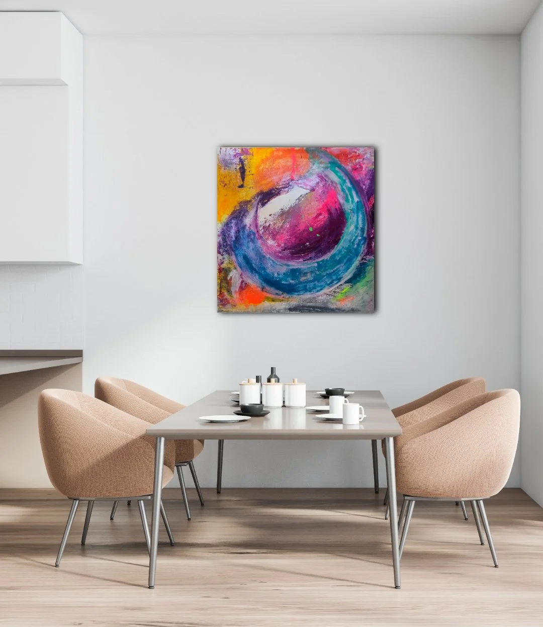 Circle Wave / 80 x 80 cm Leinwand / Raumansicht 