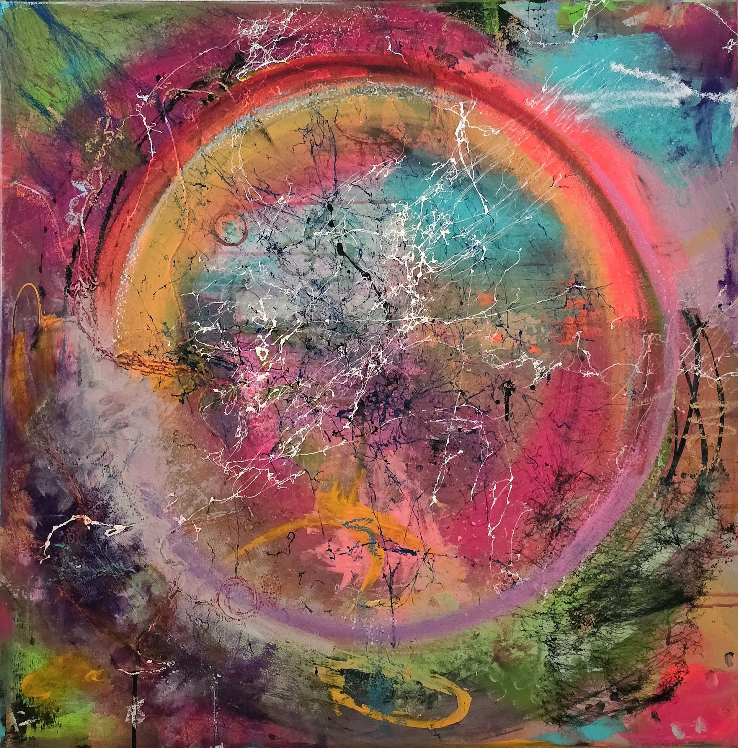 Circle Explode Dogma / 80 x 80 cm Leinwand / Strukturen / Acrylfarbe / Sprays