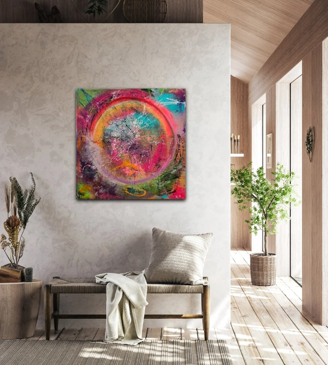Circle Explode Dogma / 80 x 80 cm Leinwand / Raumansicht