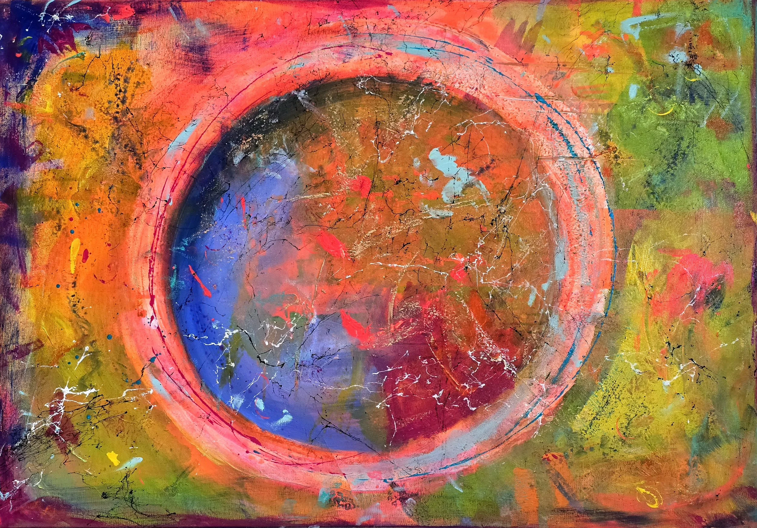 Circle "Good Old Friends" / 70 x 100 cm Leinwand / Strukturen / Acrylfarbe / Sprays