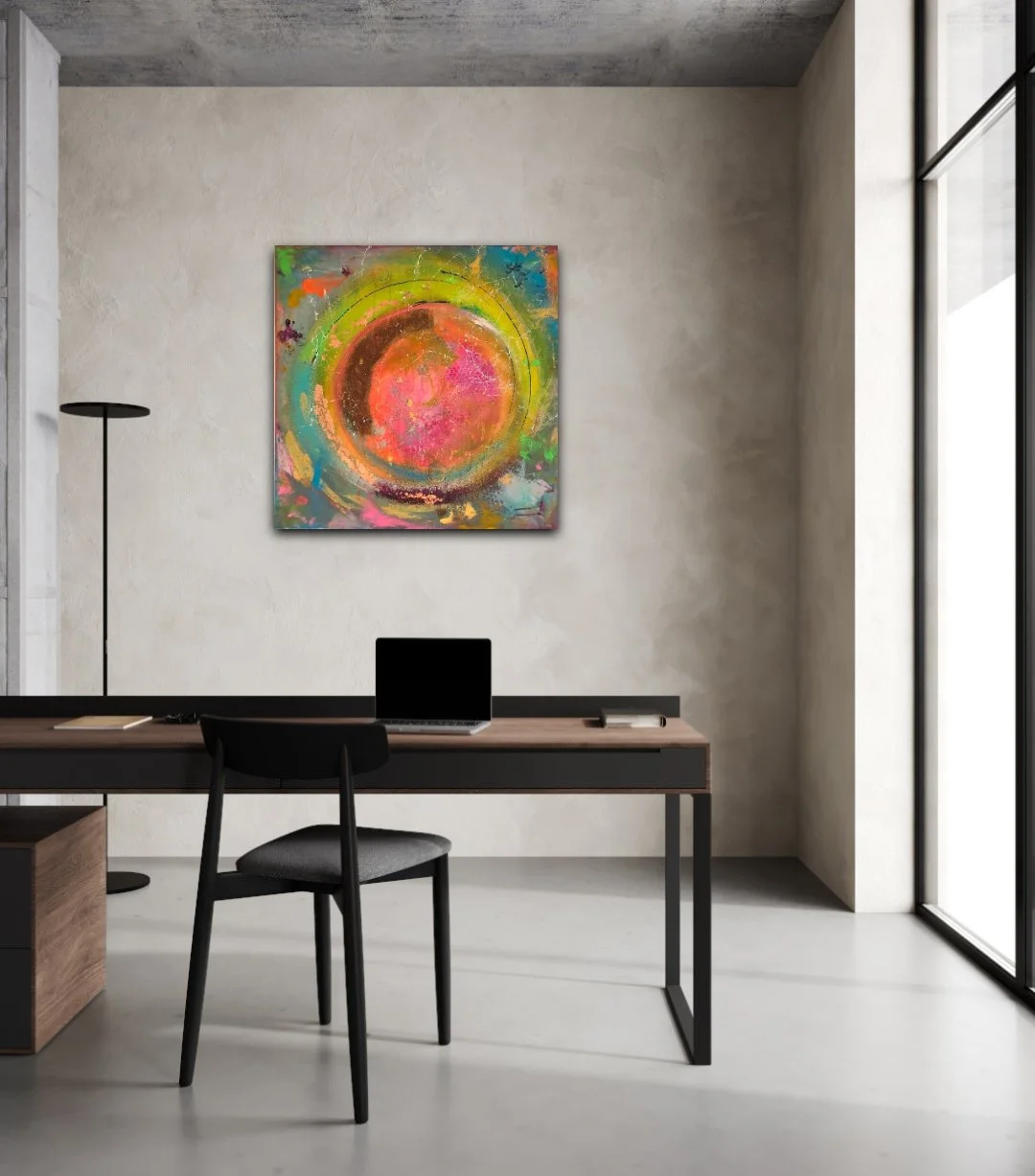 Circle Supernova / 80 x 80 cm Leinwand (4,5 cm Tiefe) / Raumansicht 
