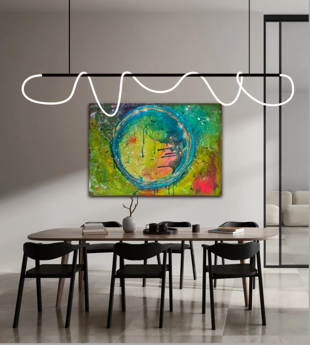 Circle "Green" / 70 x 100 cm Leinwand / Raumansicht