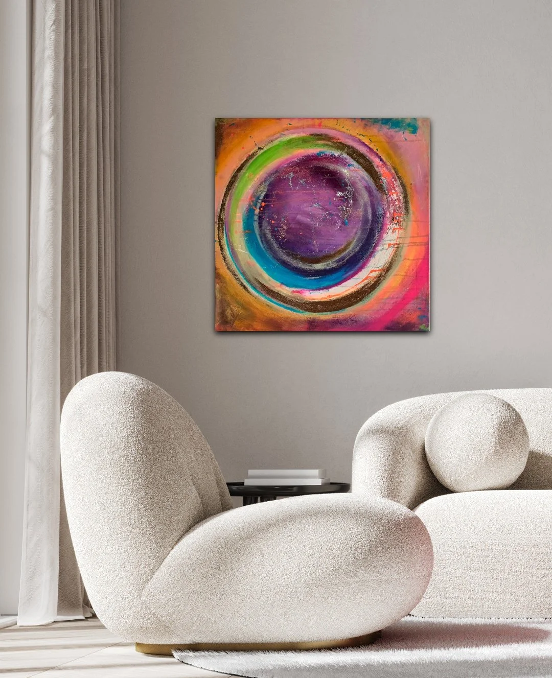 Circle Small Part I / 70 x 70 cm Leinwand / Raumansicht
