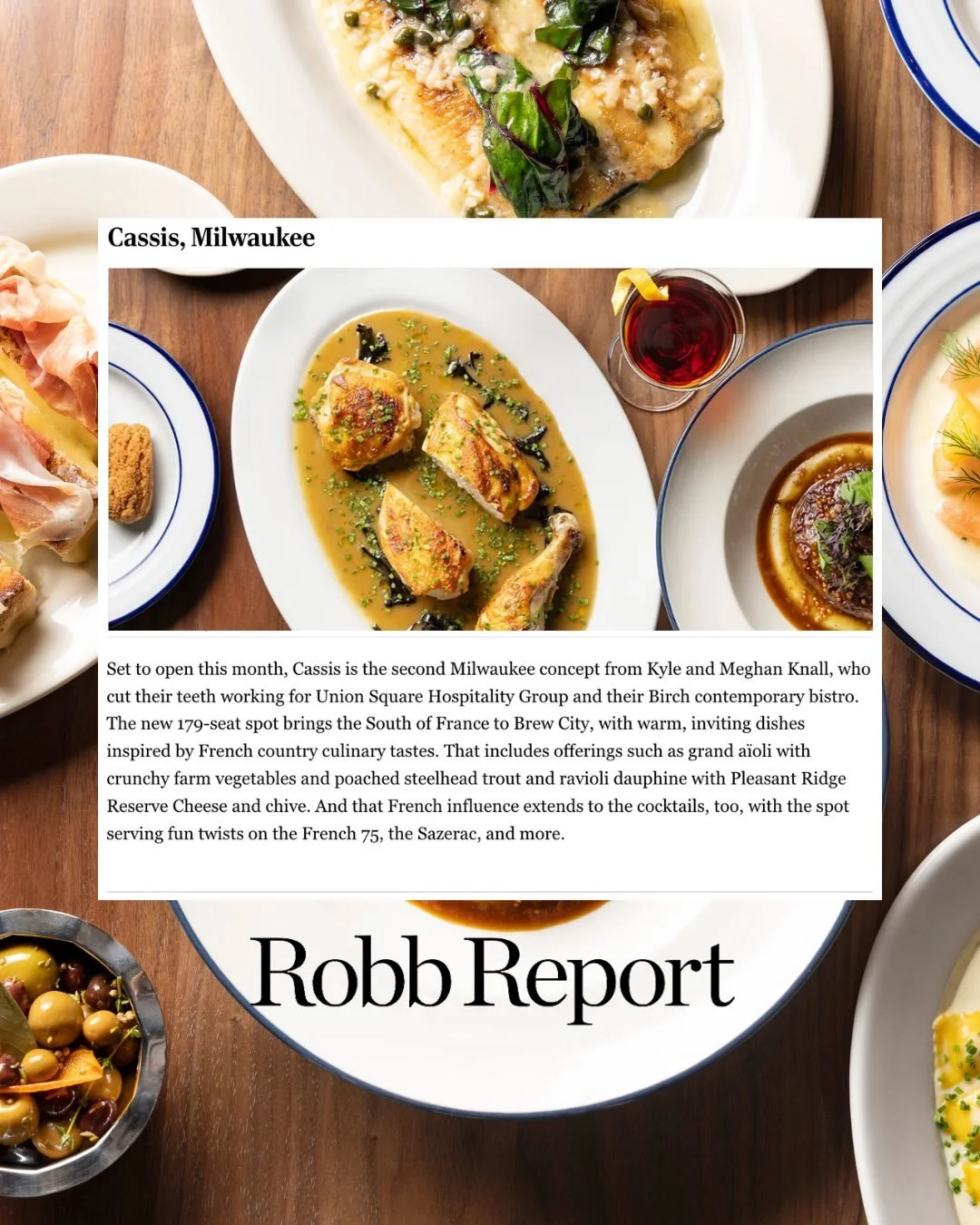 Milwaukee, oui! Introducing CASSIS, the highly anticipated French bistro from Kyle and Meghan Knall, the powerhouse duo behind @birchonpleasant. An elegant yet intimate, transportive dining destination, CASSIS offers a menu inspired by classic French