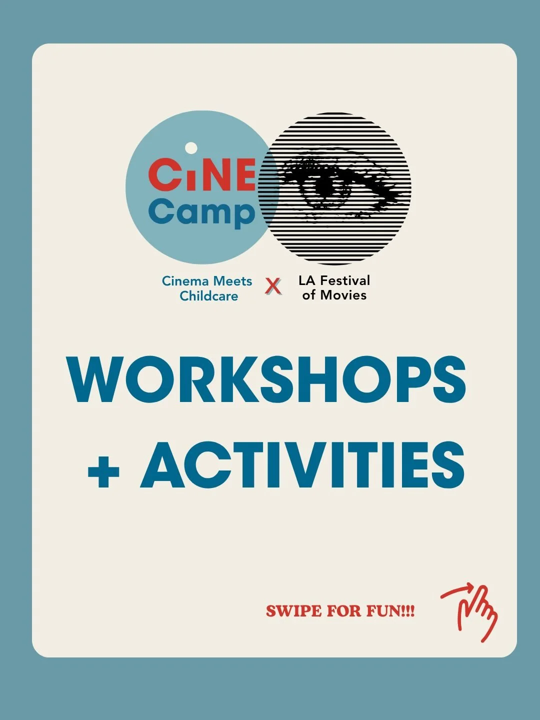 We&rsquo;re thrilled to announce our special programming for Cinecamp x LAFM featuring:

🎸 Music class with @sweetpotatomusicla 

🎭 Stop Motion + Improv Workshops

📙 storytime with Cinecamp Friends

🍿 Movie night special screenings (Sat + Sun)

?