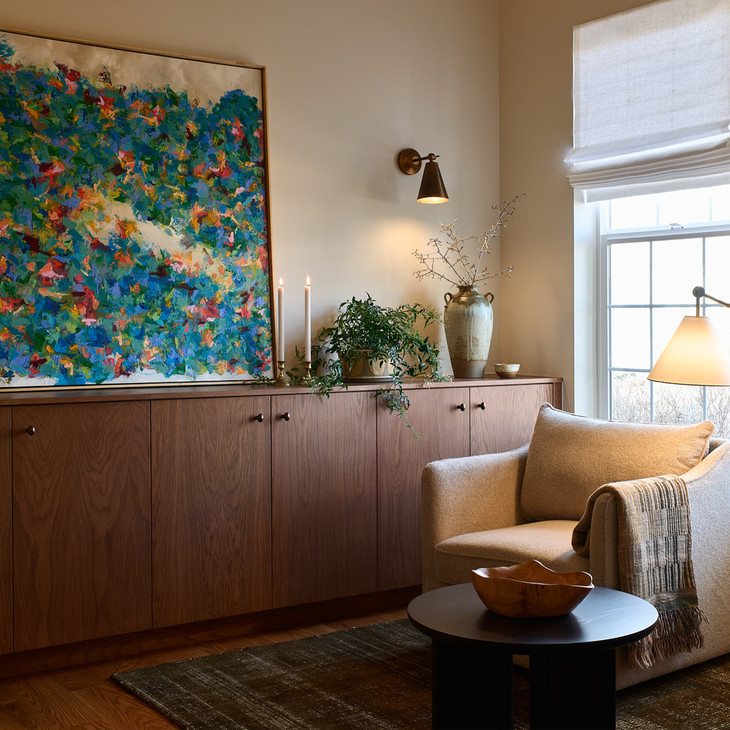 Custom furniture for living room project by Charleston Interior Designer Sarah Hart Interior Design.  Custom built ins. 