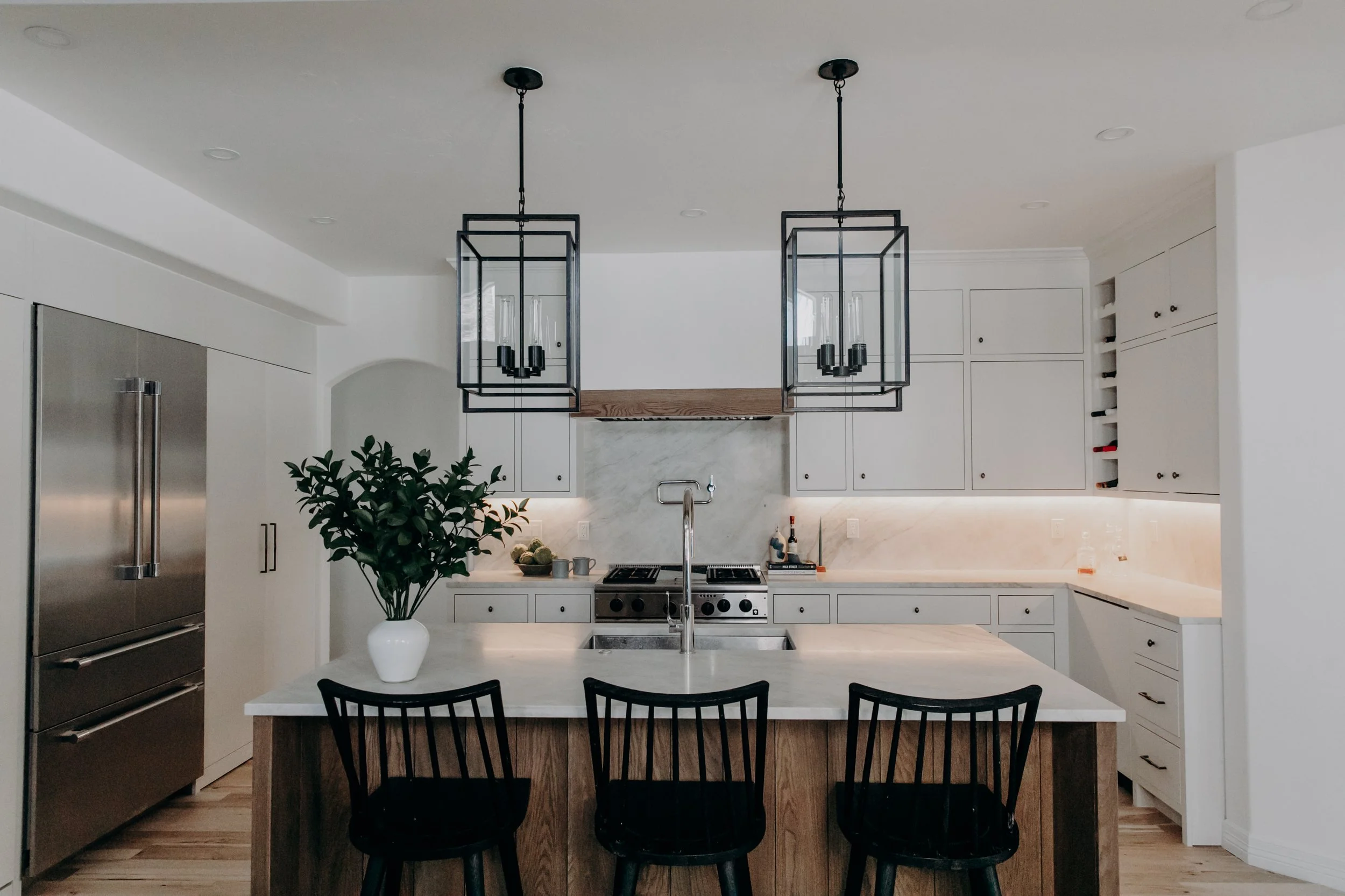 Modern Mountain Retreat second home in Colorado designed by Sarah Hart Interior Design, including custom white oak cabinetry, refined interiors, and full-service luxury design.