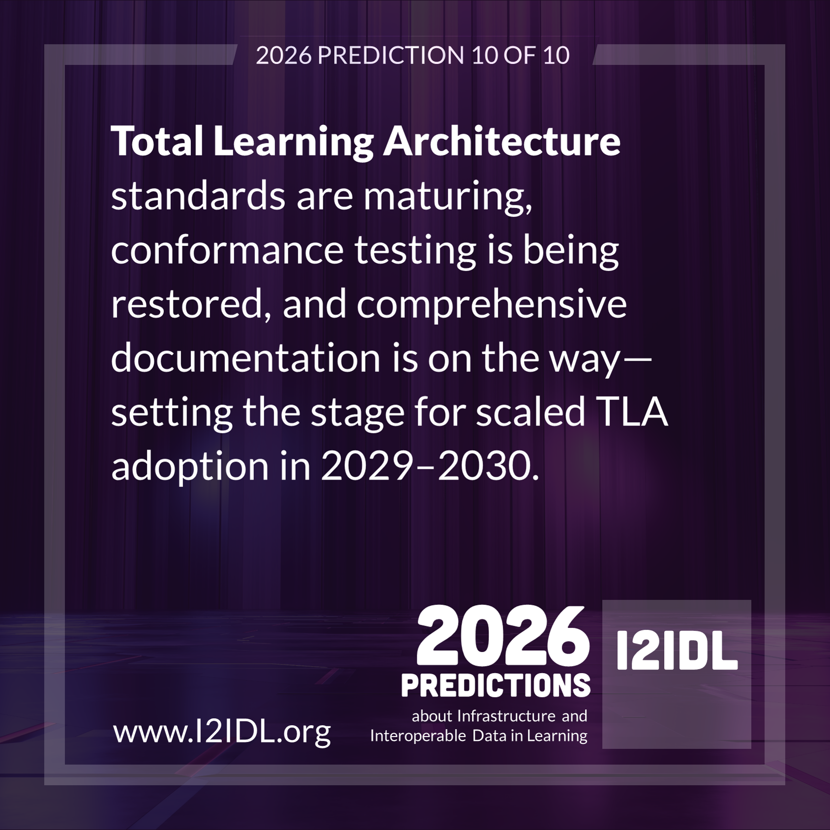 Prediction #10: Total Learning Architecture maturity will advance significantly
