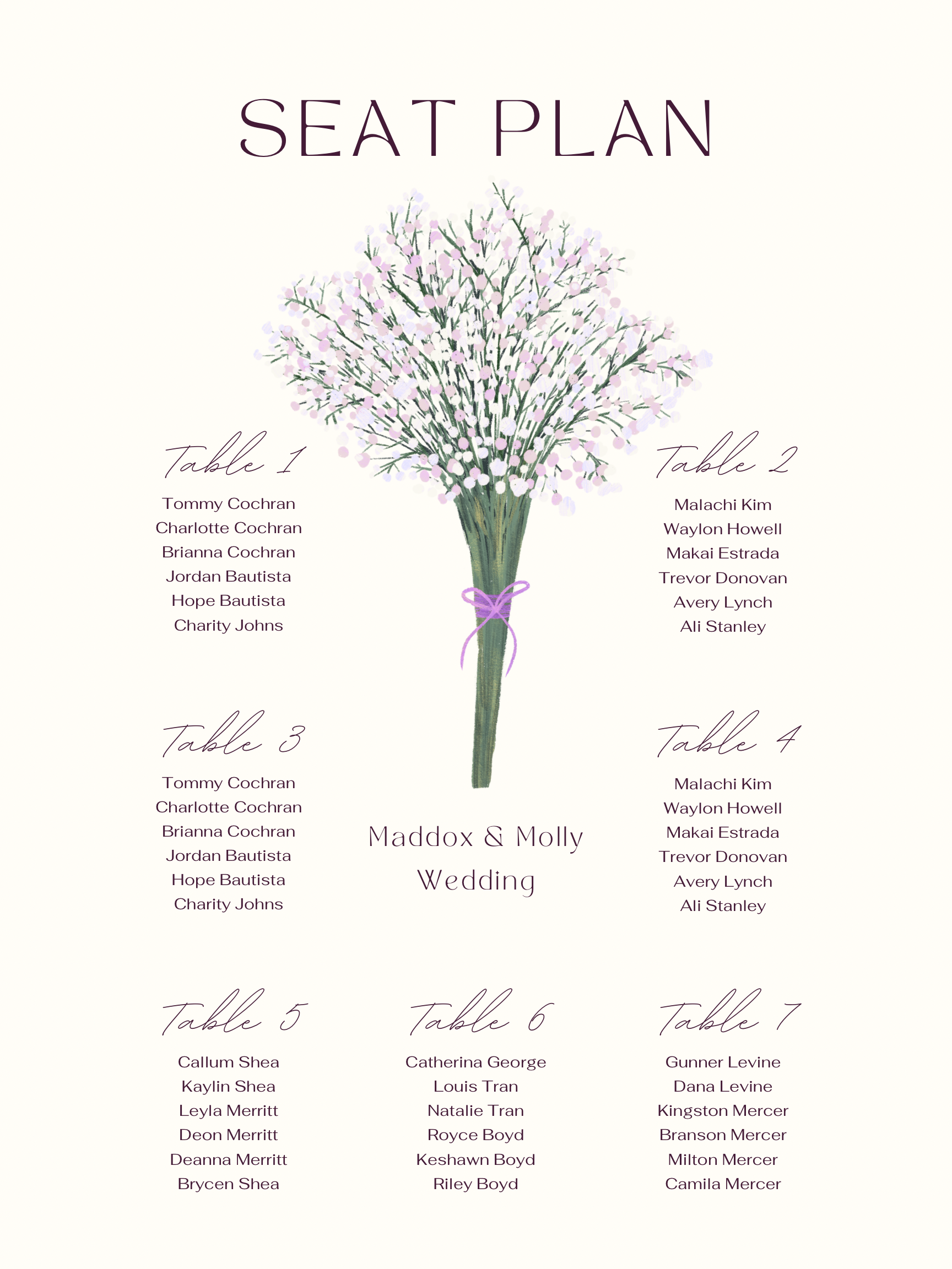 Cream Classy Floral Wedding Seating Chart 2.png