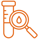 Illustration of a test tube and a magnifying glass