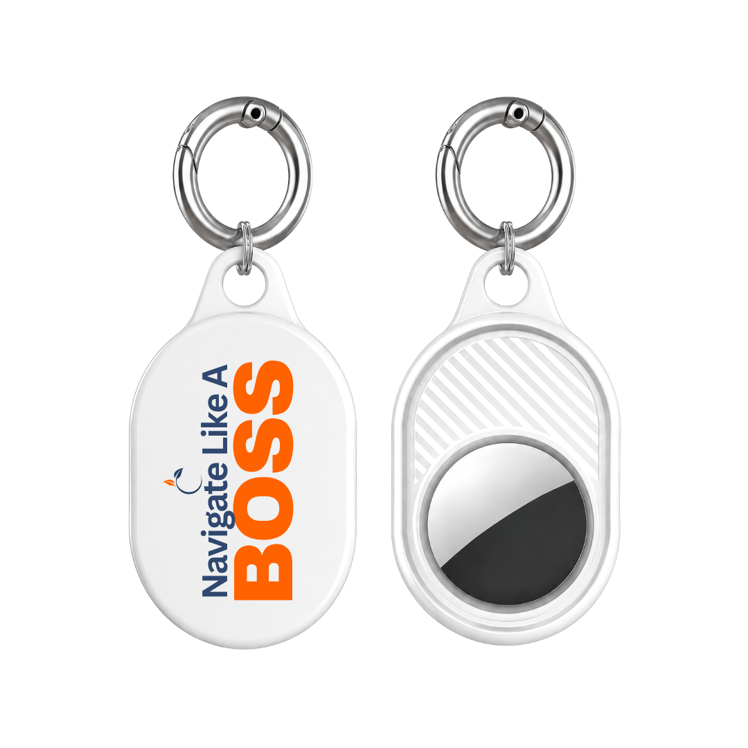 AirTag Keychain — "Navigate Like A BOSS" Bold Motivational Tag