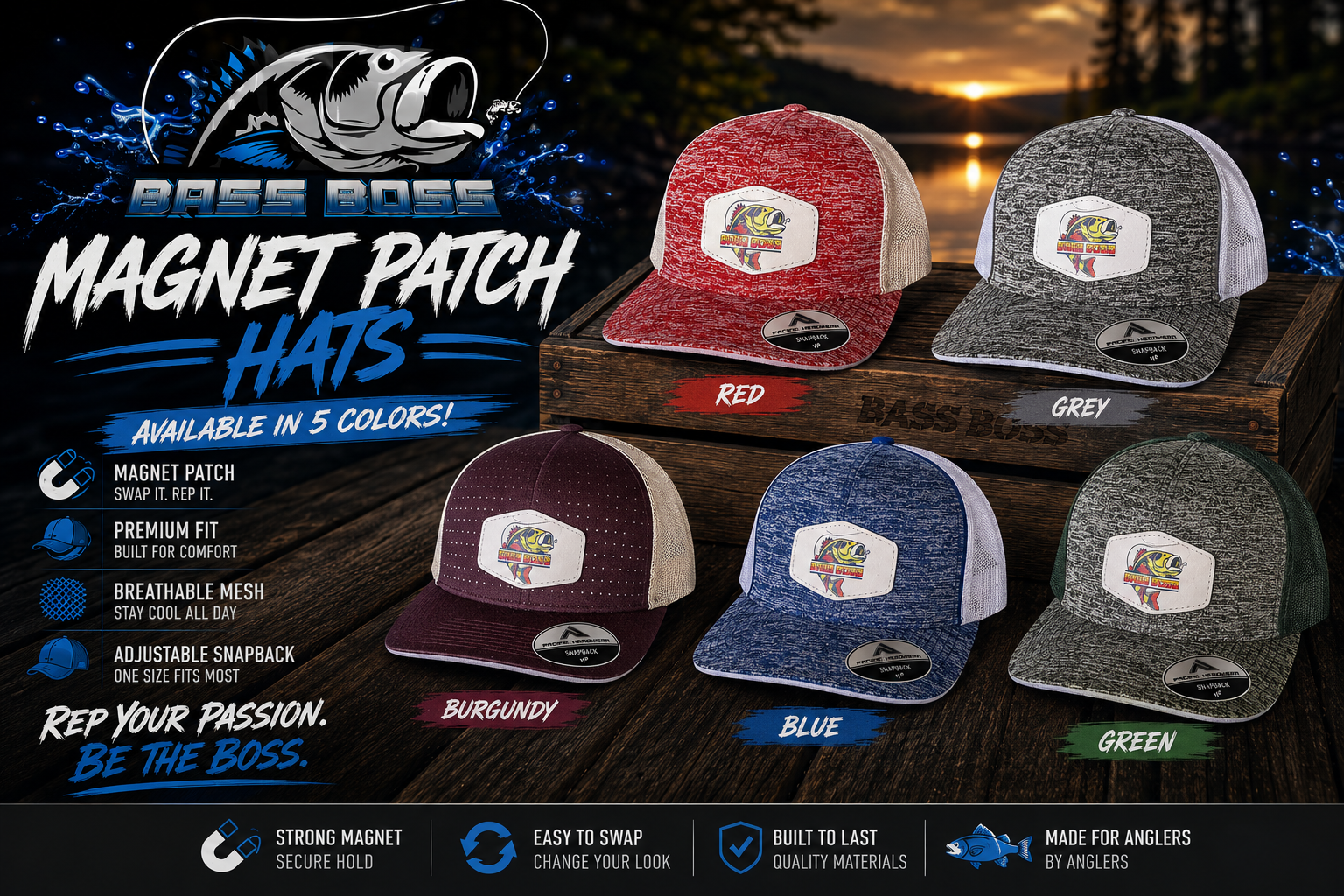 BassBoss Magnet Patch Hat
