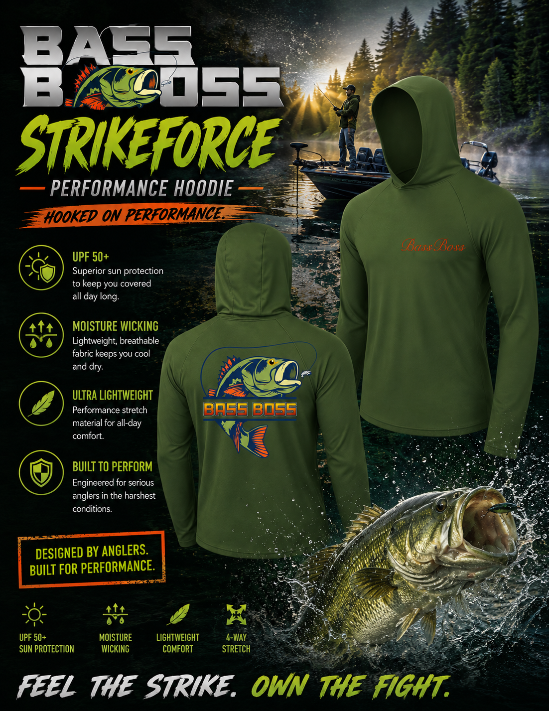 BassBoss Strikeforce Performance Hoodie