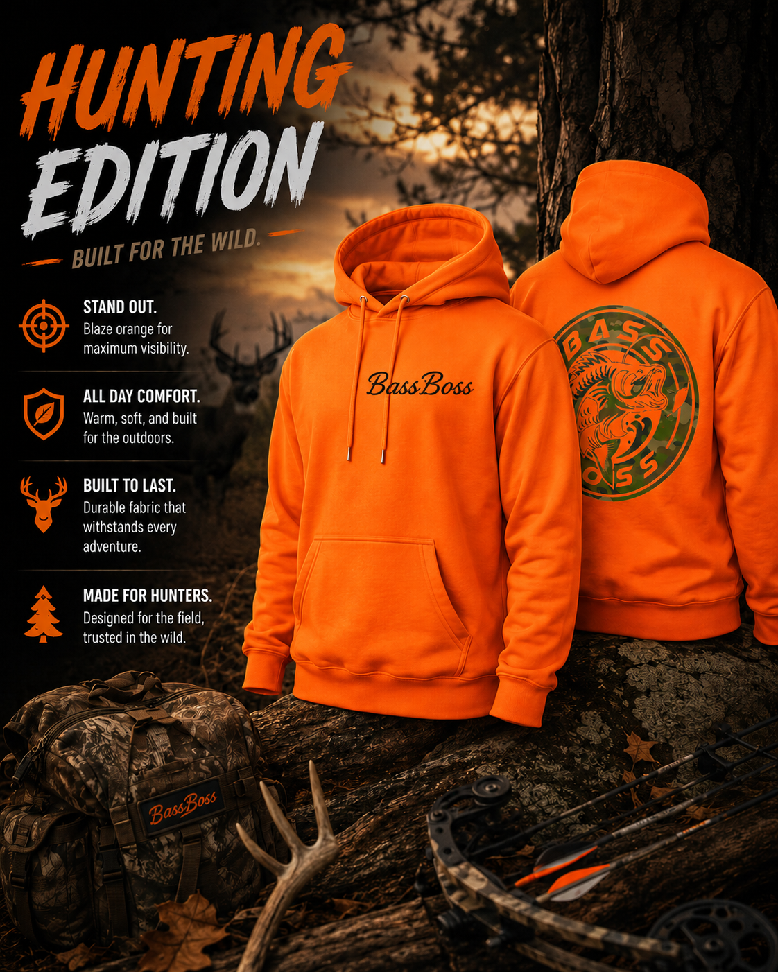 BassBoss Hoodie "Hunting Edition"