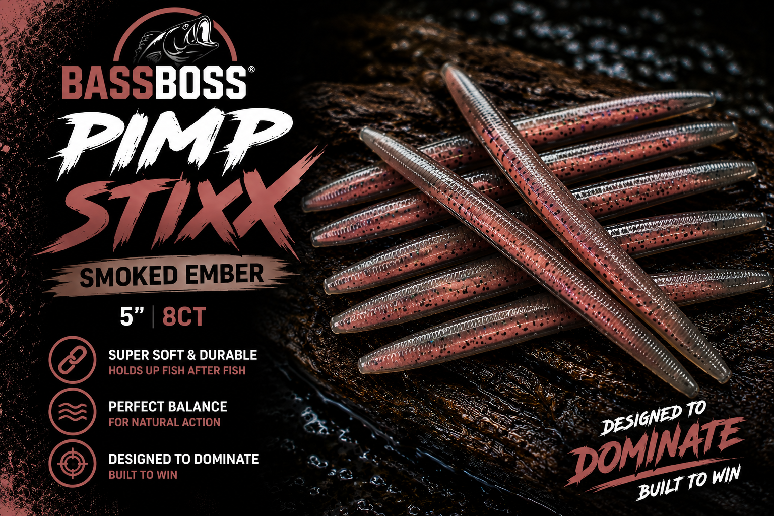 Pimp Stixx 5" ~ "Smoked Ember" ~ 8ct.