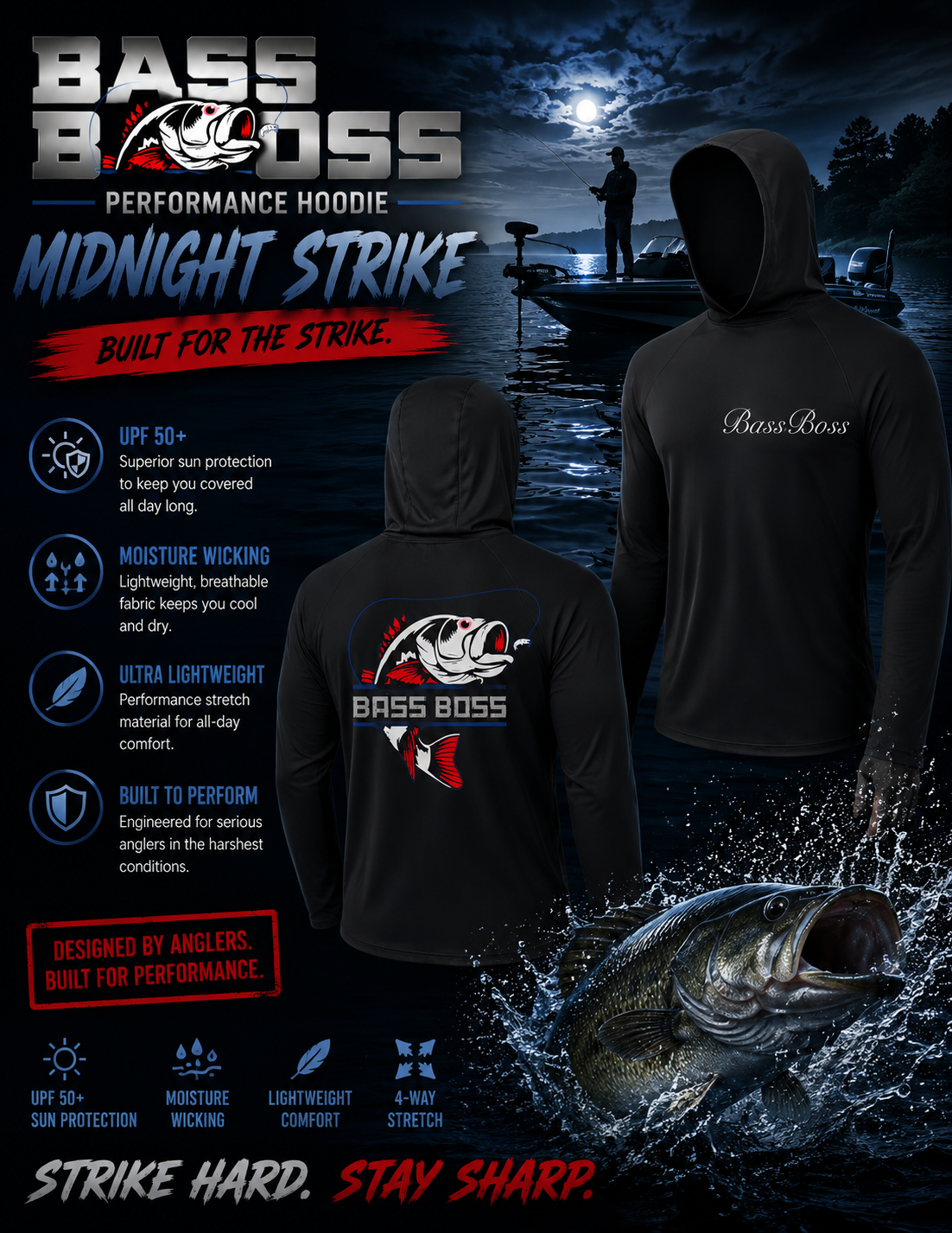 BassBoss Midnight Strike Performance Hoodie