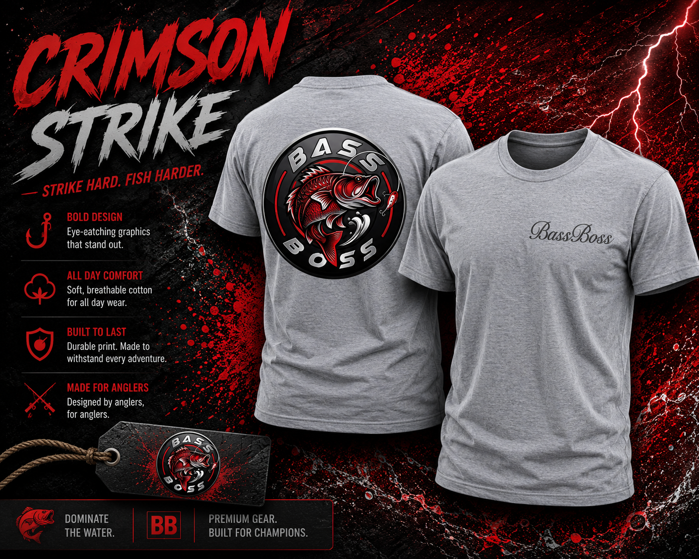 BassBoss "Crimson Strike" Tee