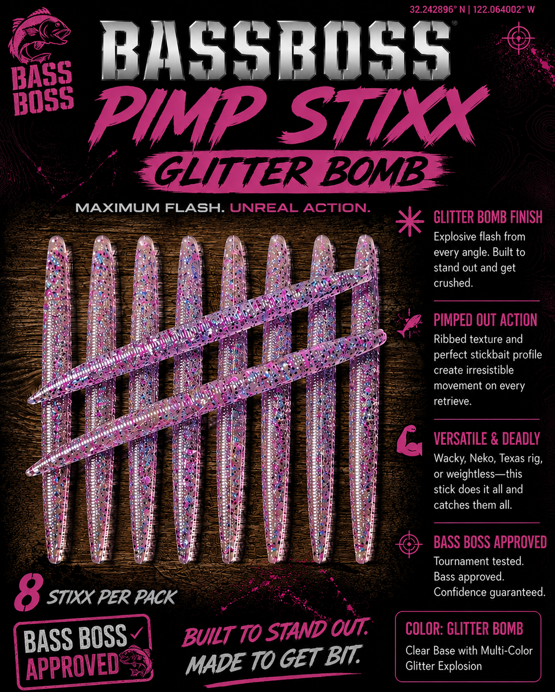 Pimp Stixx 5in. ~Glitter Bomb~ 8ct