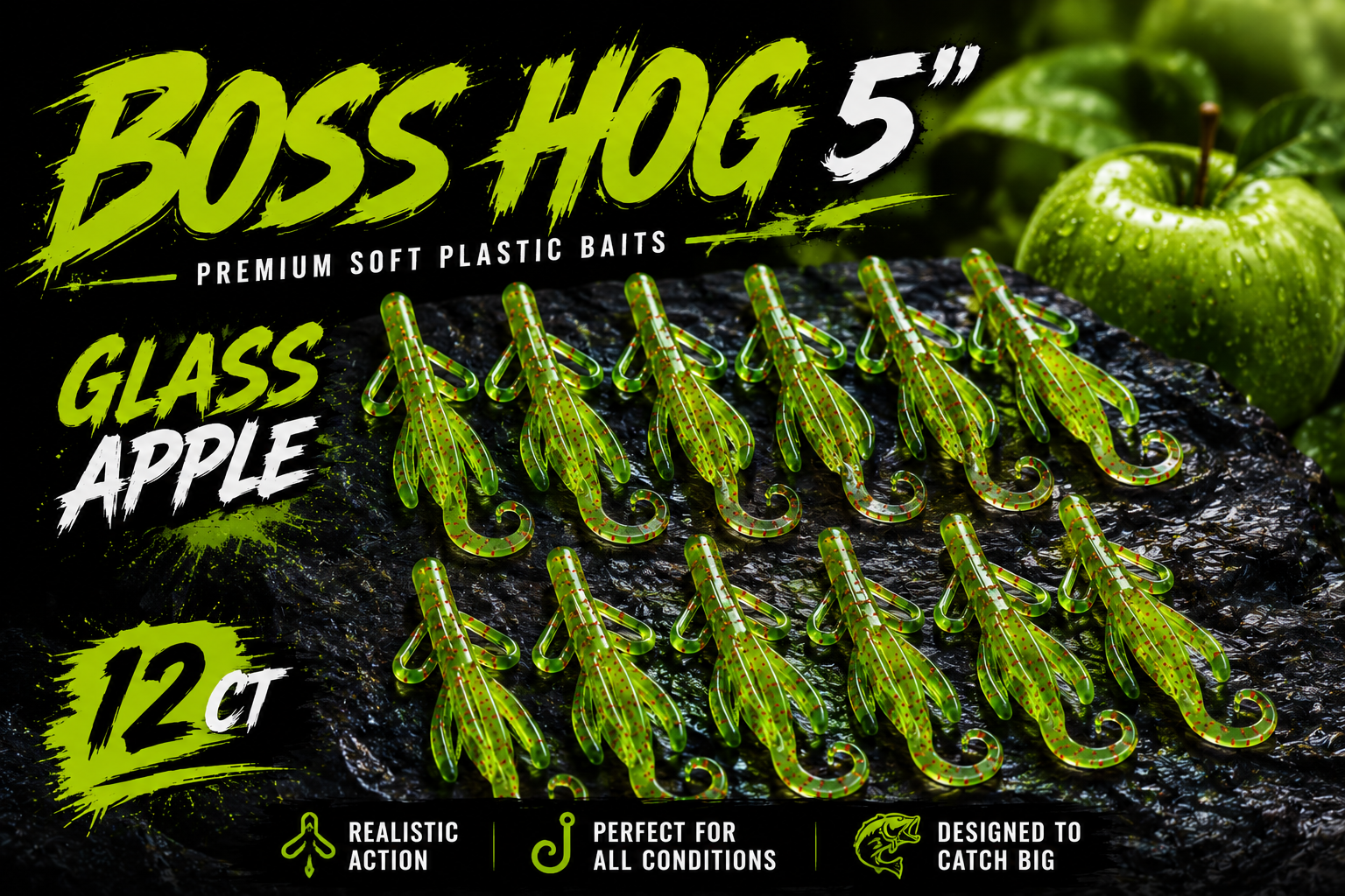 Boss Hog 5in ~Glass Apple~ 12ct.