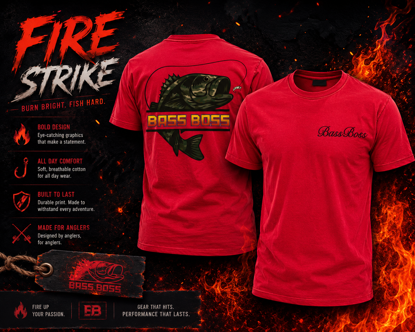 BassBoss "Fire Strike" Tee