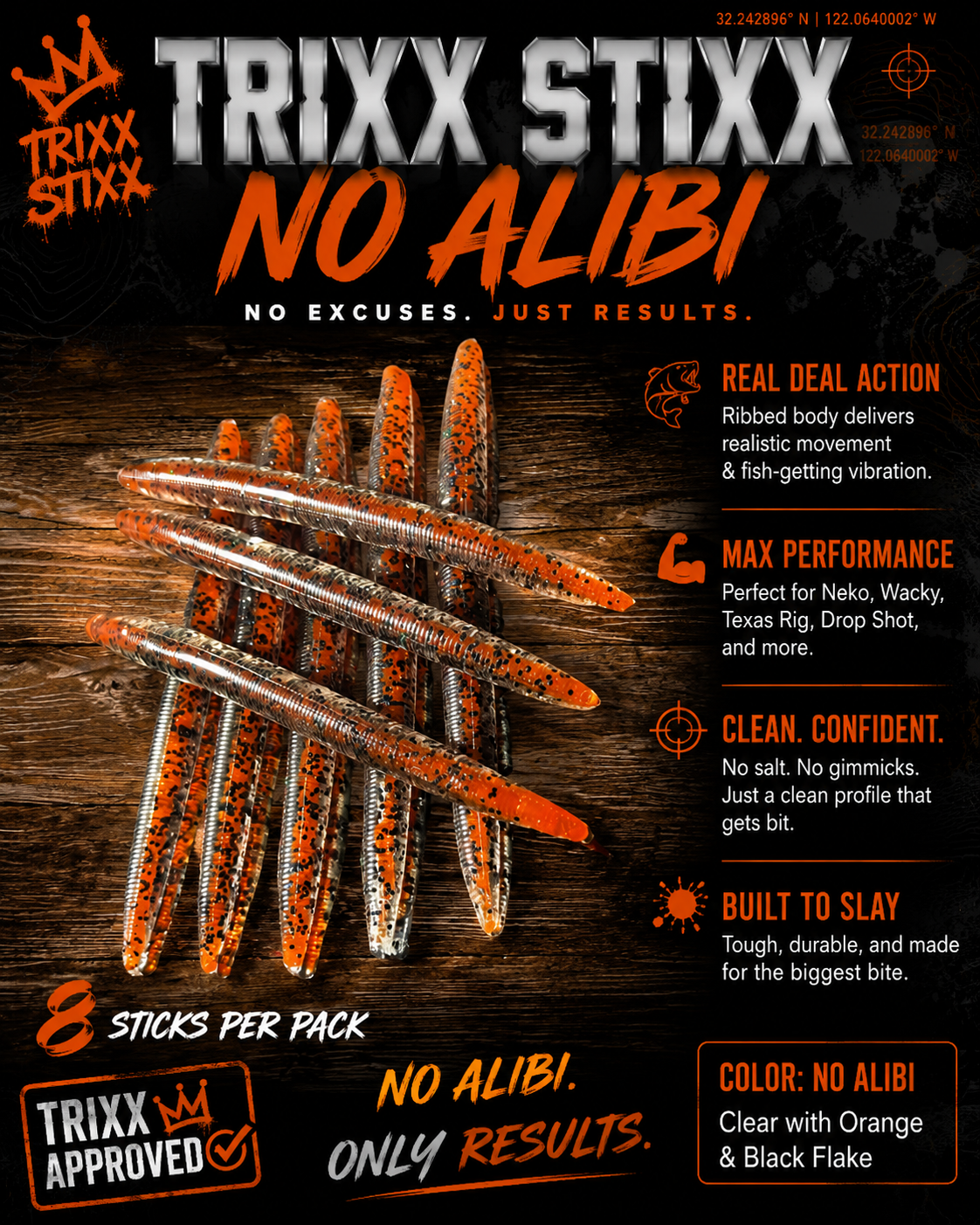 Trixx Stixx 5in. Core Shot ~No Alibi~ 8ct.