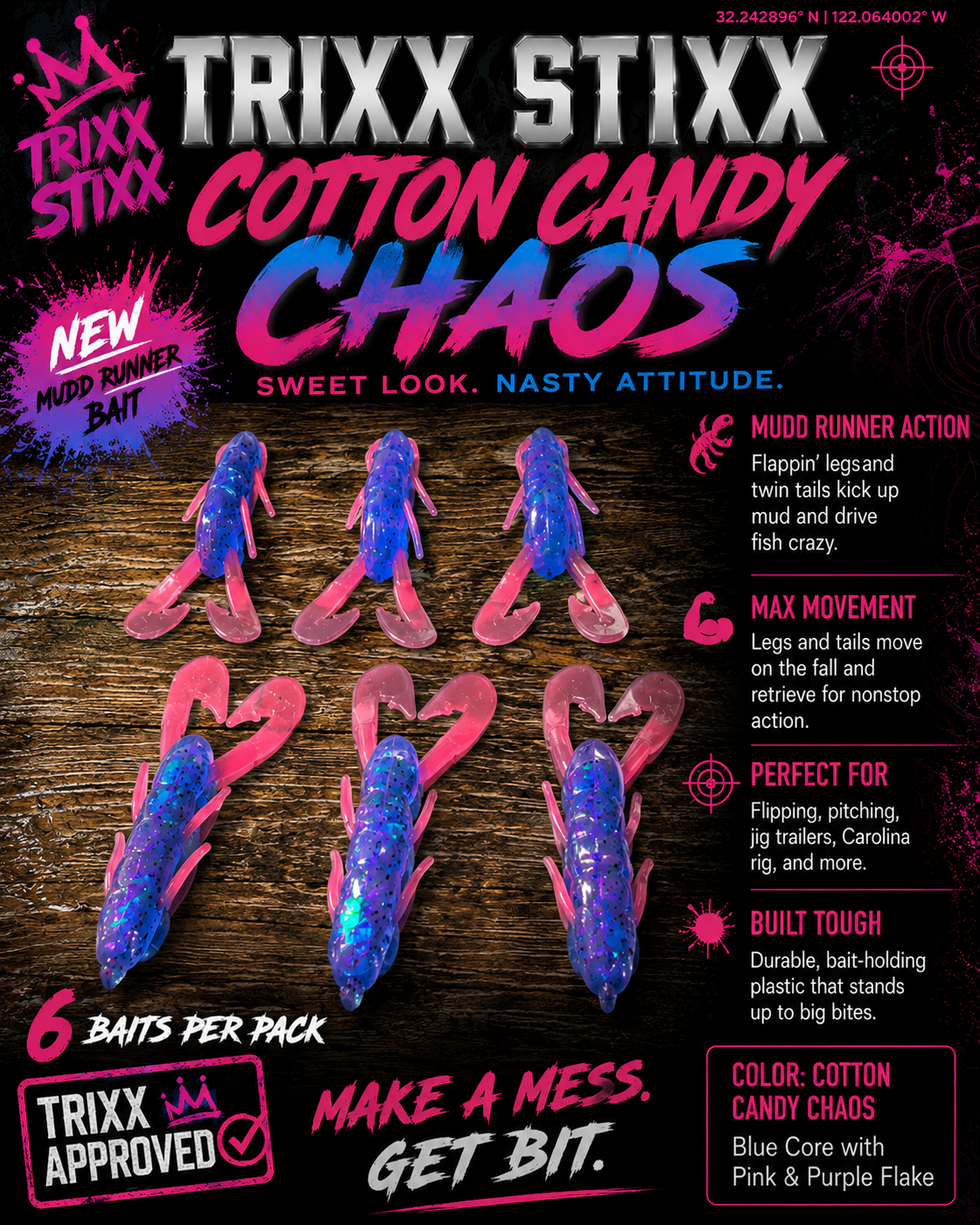 Mudd Runner "Cotton Candy Chaos" ~ 6ct.