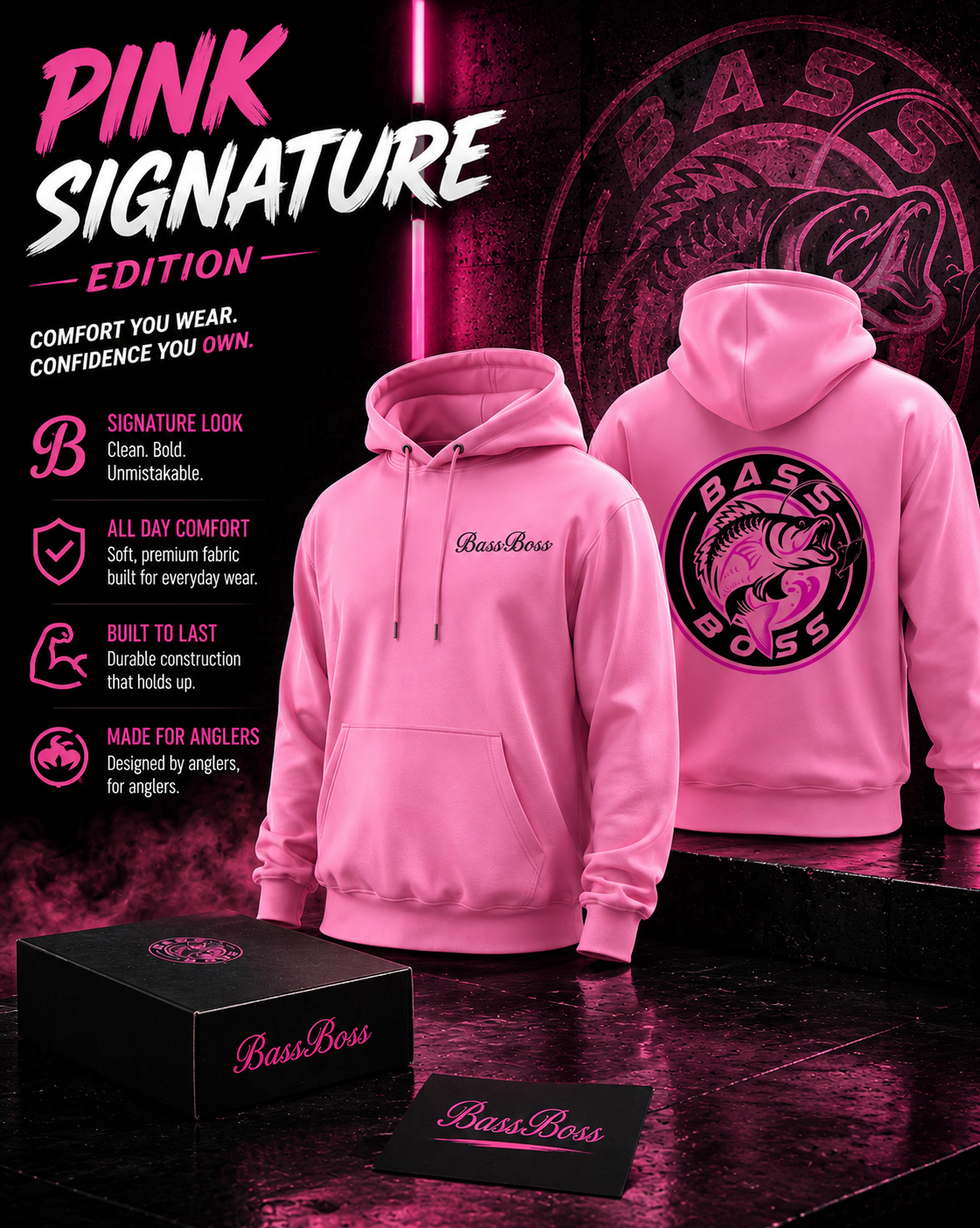 BassBoss Pink Signature Hoodie