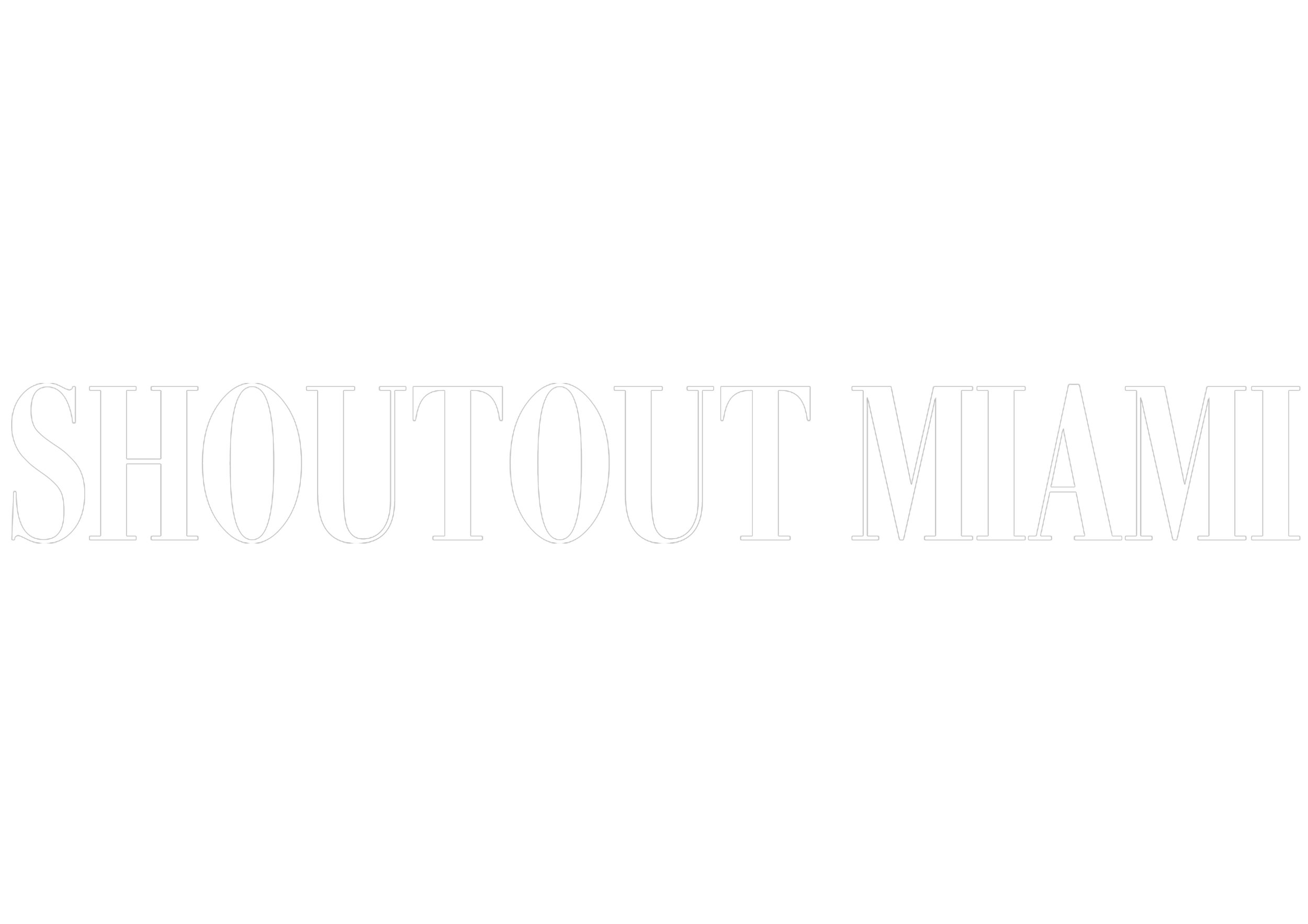 Texto que dice 'Shoutout Miami' en letras blancas sobre fondo negro.