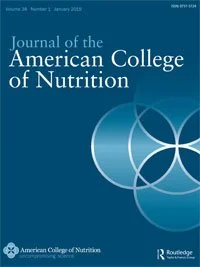Cover of the Journal of the American College of Nutrition, January 2019 issue, featuring a blue background with circular design elements and the American College of Nutrition logo.