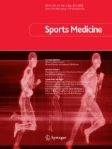 Cover of a sports medicine book with a red background and digital wireframe figures of runners.