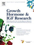 Cover page for a publication titled 'Growth Hormone & IGF' related to clinical aspects of growth hormone and insulin-like growth factor with logos at the bottom.
