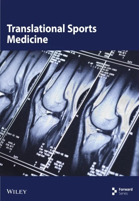 Cover of a medical book titled 'Translational Sports Medicine' with MRI scan images of knees.