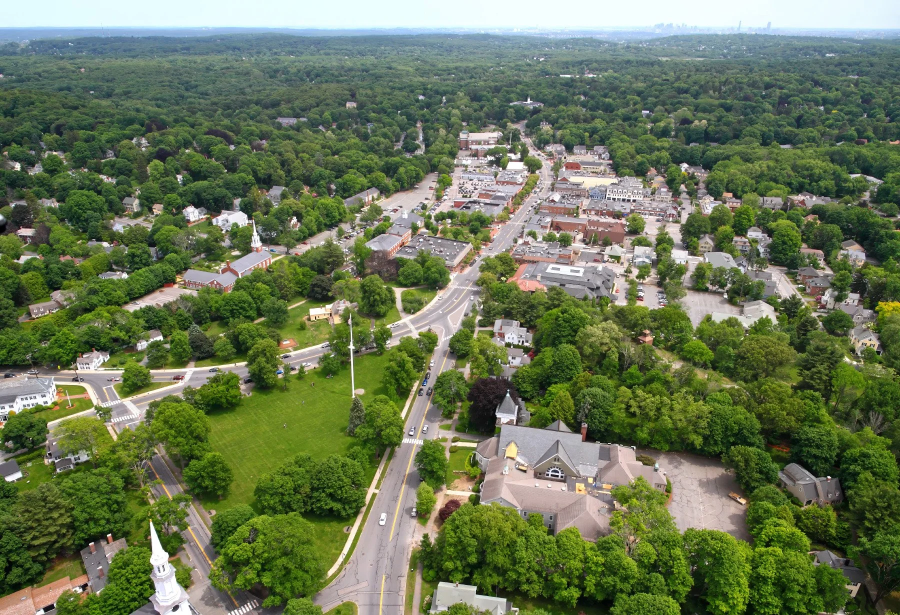 Lexington Center Aerial, Lexington, MA