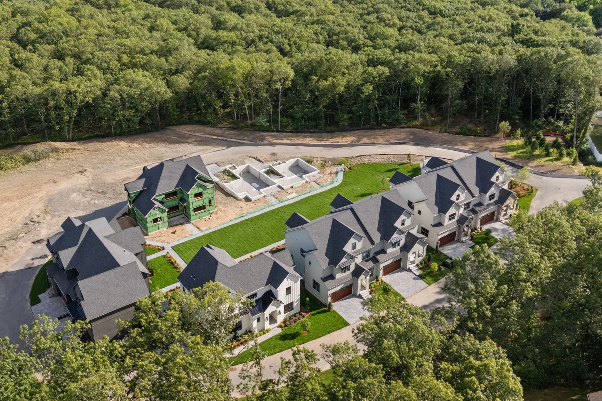 Aerial exterior view of the Fairland Commons community Lexington Massachusetts