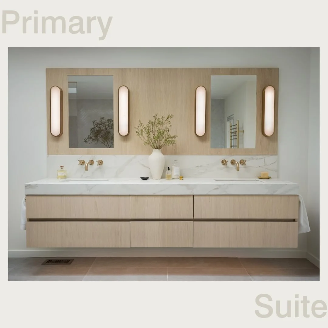 The Lakehouse was a study in light and texture creating interest instead of contrast and color. In the primary suite, the mood shifts from day to night and energetic to relaxing. 

Contractor: @sobohomes 
Cabinetry: @vonmod 
Photography: @danecroninp