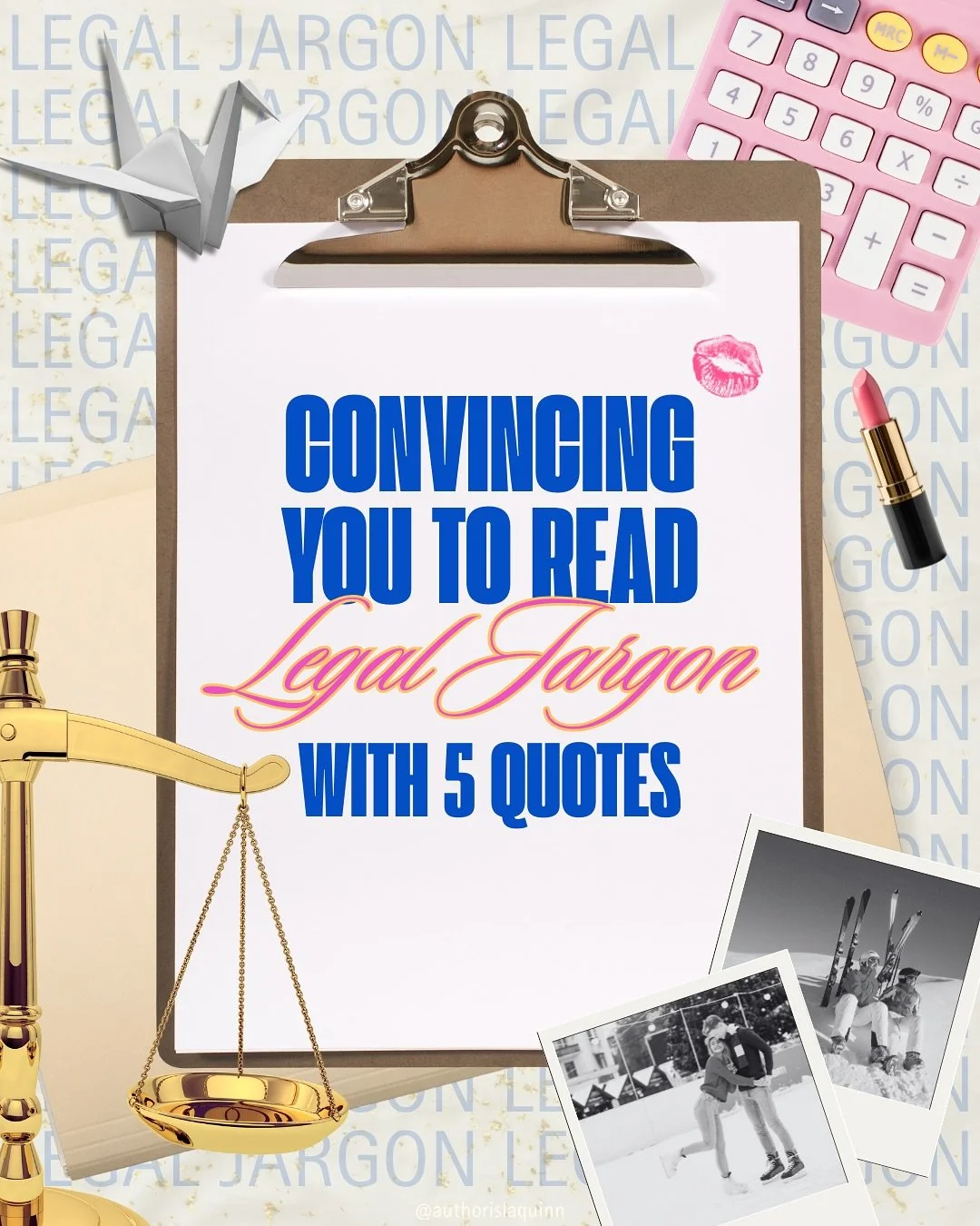If you&rsquo;re on the fence about adding my Legally Blonde-inspired holiday romcom to your TBR, here are a few quotes that might convince you. Add to cart? 🛒 YES YOUR HONOR 🫡 

📕: Legal Jargon by Isla Quin OUT NOW! The magic linkie is in my b!0
