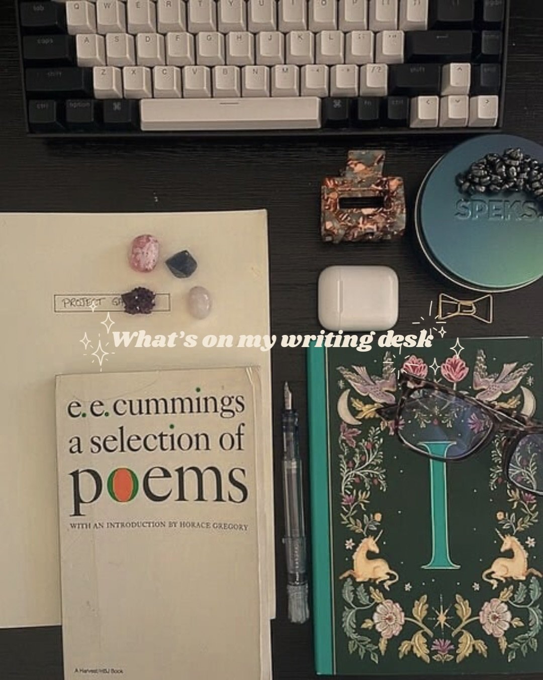 If I tidied my desk, this is what it would look like. Not pictured is my light therapy lamp, because&hellip;Canada eh?

If you&rsquo;re asking yourself, Isla, why do you have a big ass dictionary on your desk instead of looking up words online like a