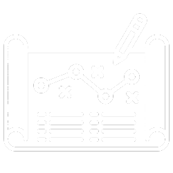 A blueprint or map with a line graph, X and O marks, and a pen pointing at the top.