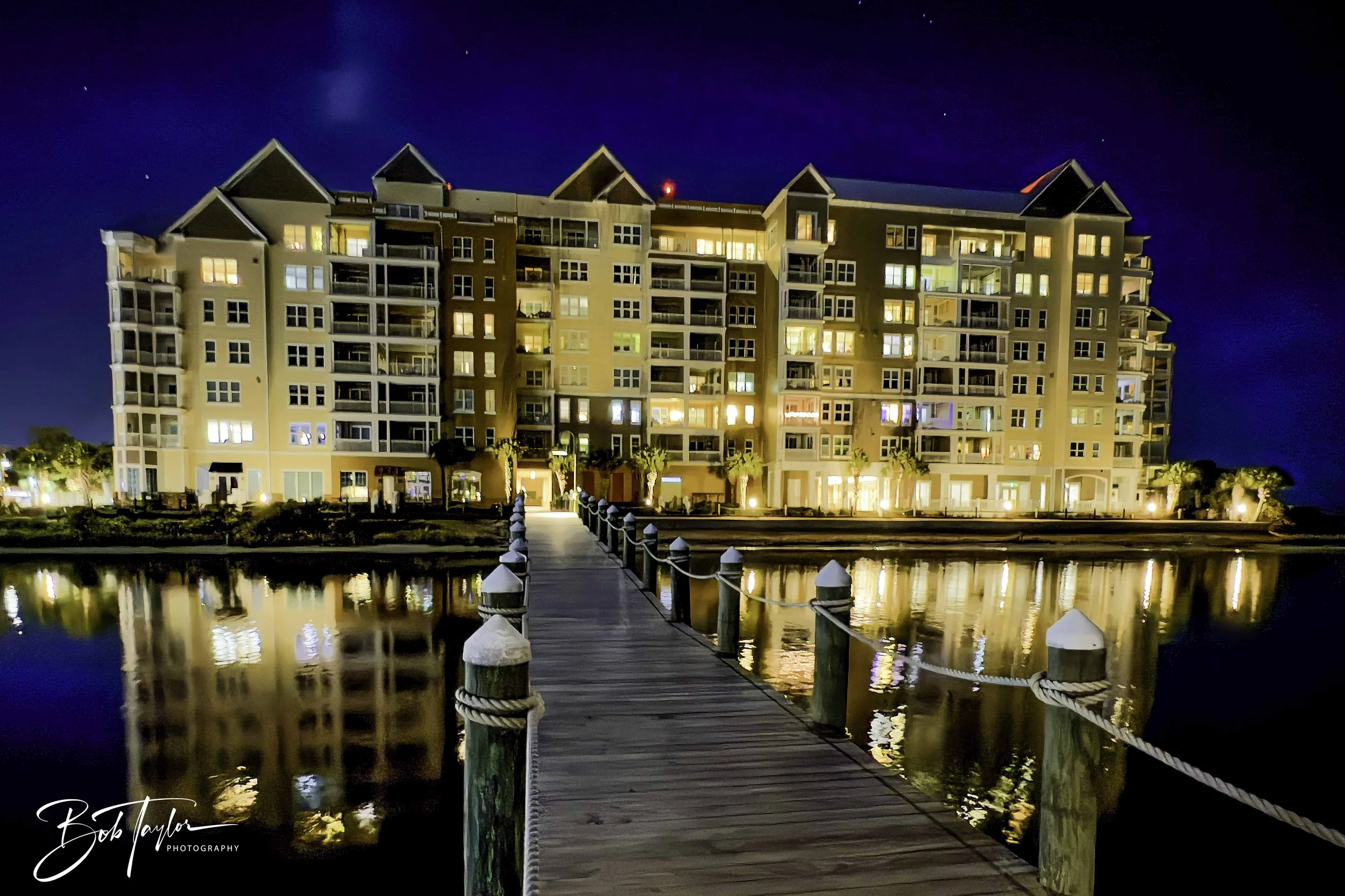 Harbour Village at night