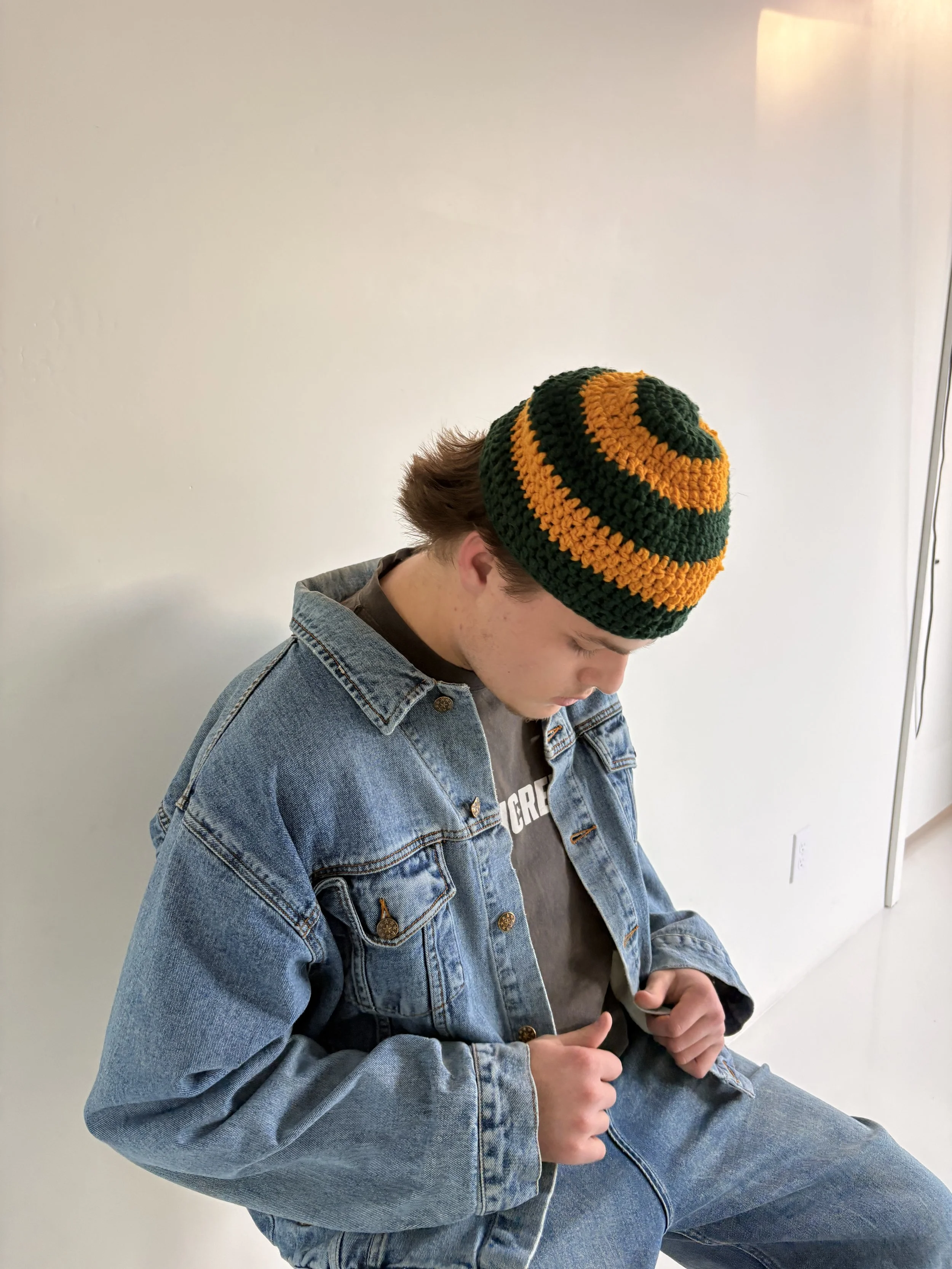 green & yellow striped