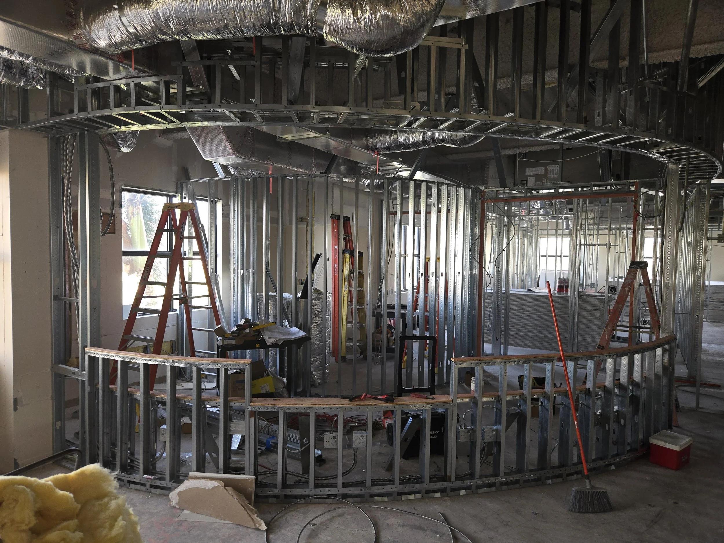 custom radius wall framing