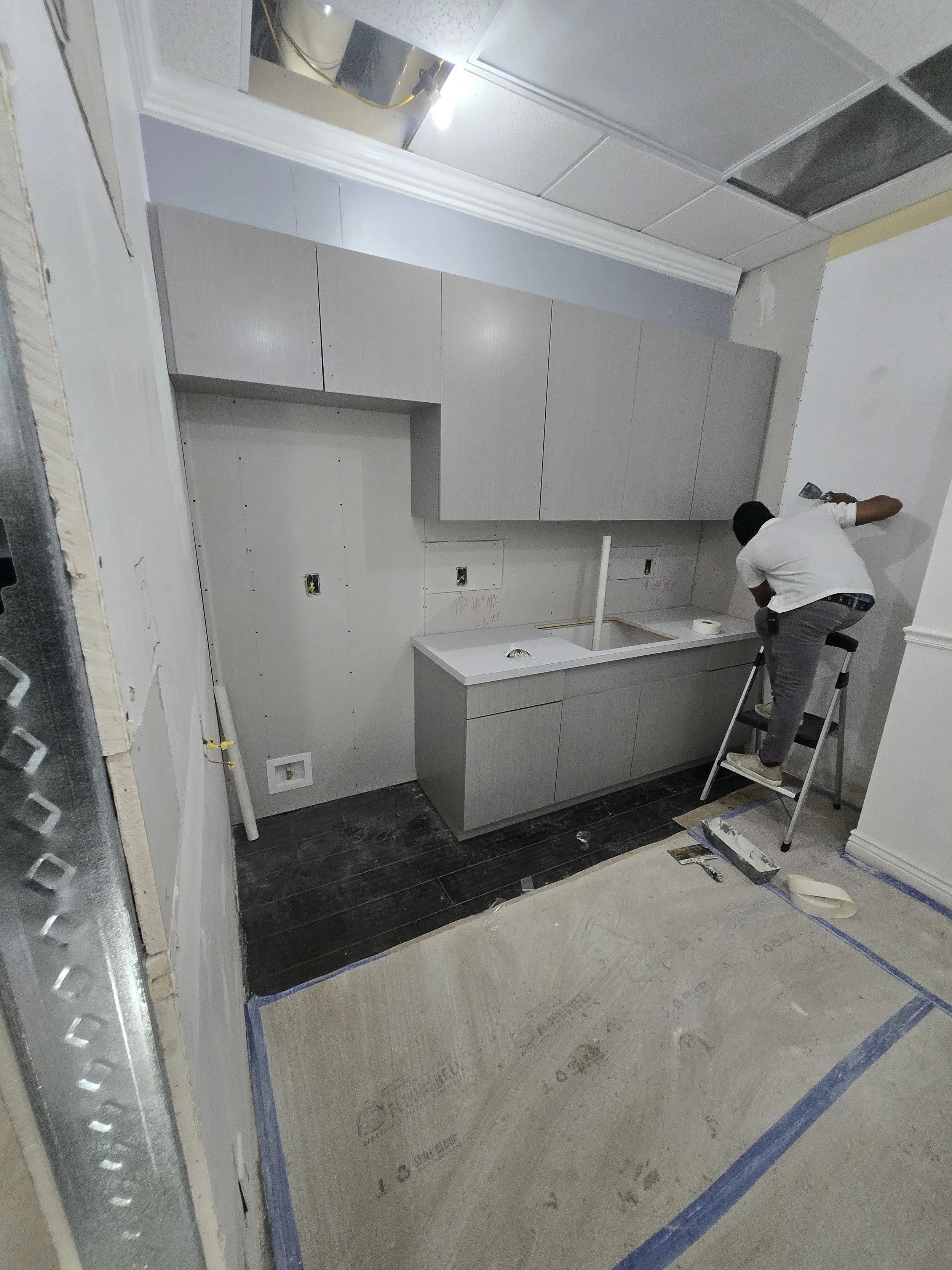 new breakroom cabinet installation