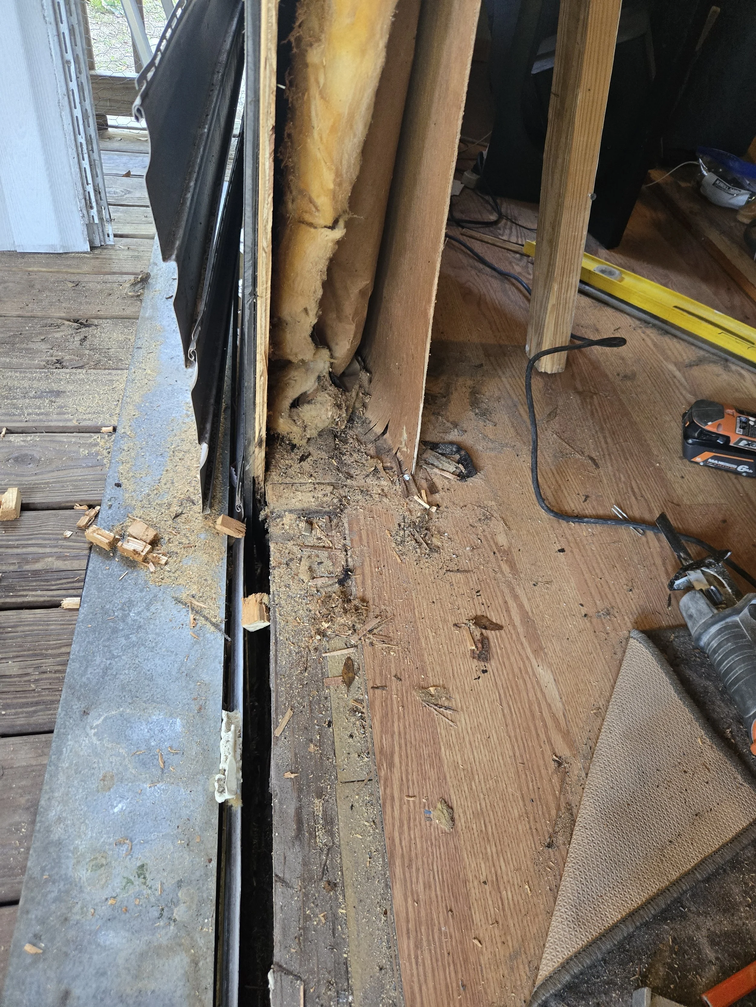 Widen doorway for larger door reverse swing