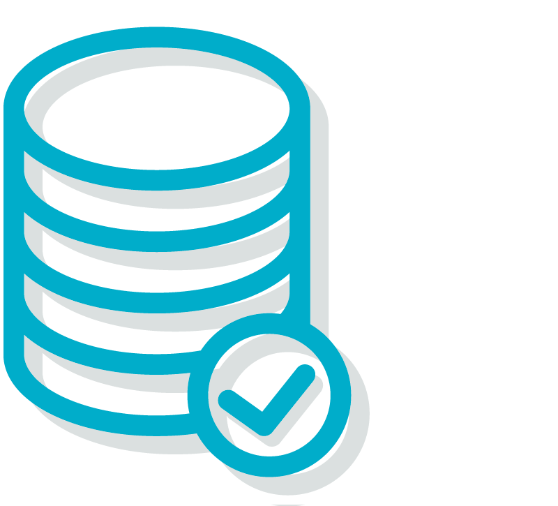Stacked coins icon with checkmark representing low 150 dollar monthly minimum.