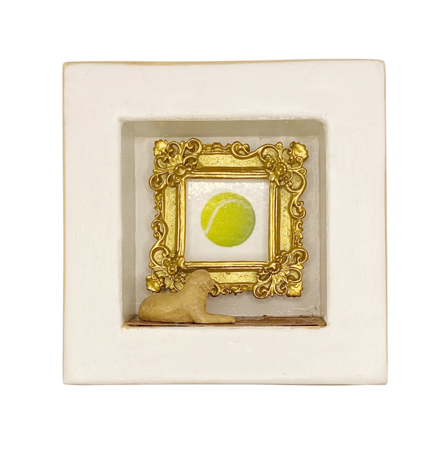 Dog Gallery Golden Square framed tennis ball