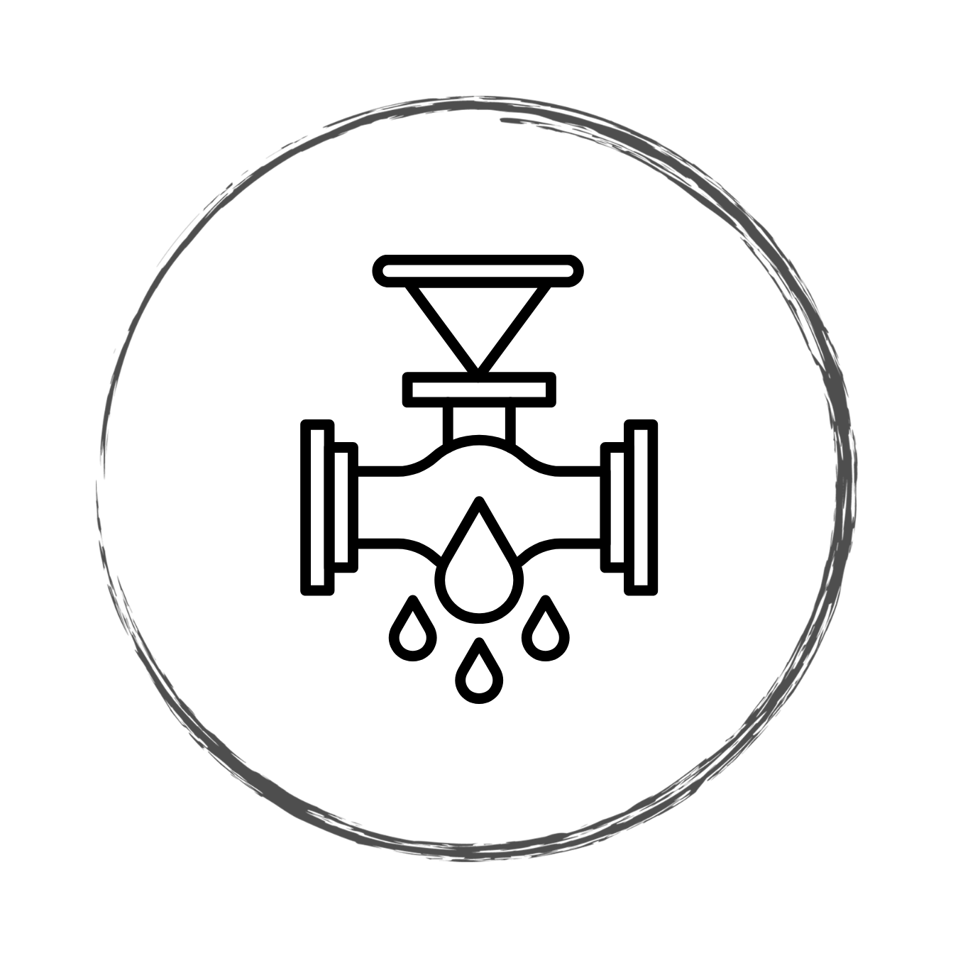 A black circle with uneven, rough edges and a faint grayish outline, set against a black background.