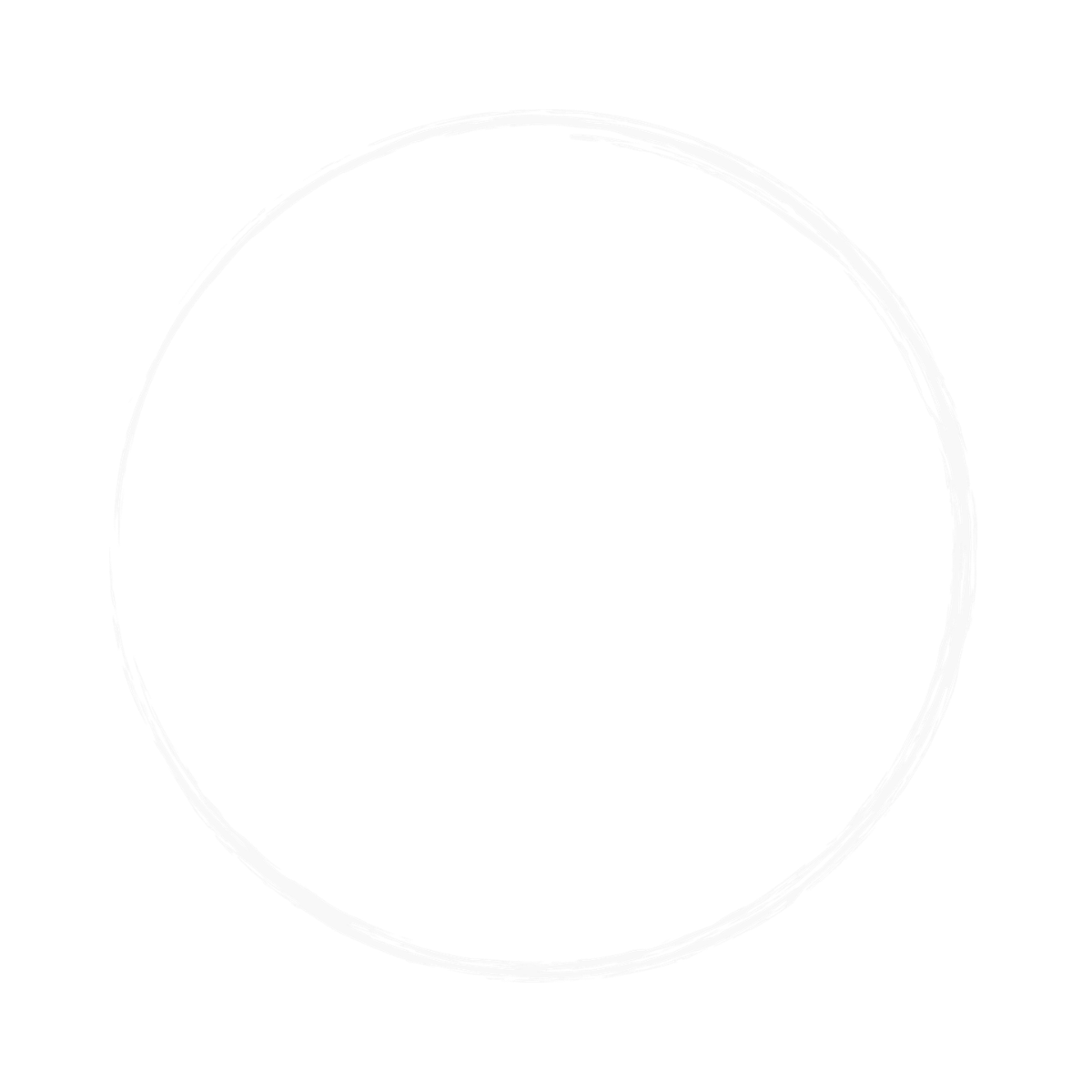 Outline of an oil rig within a rough circular border on a black background.